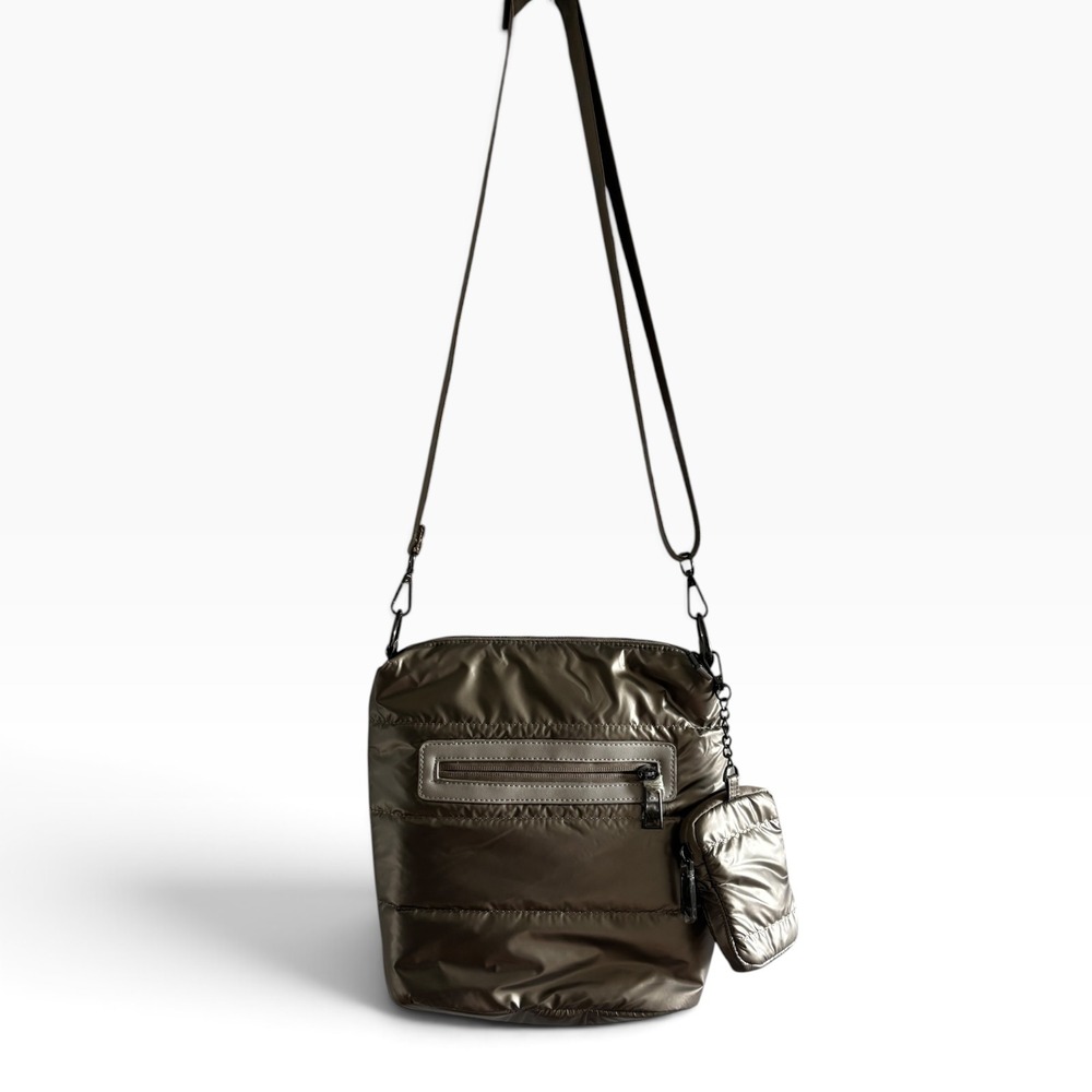 NWOT Vintage Havana Feydra Nylon Puffer Bag Metallic Crossbody Purse Star Sporty